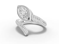 1.61 Ct Marquise Lab Grown Diamond Open Wrap Pavé Band 1.00 Ct Center