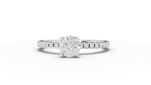 0.73 Ct Round Hidden Halo Pavé Ring