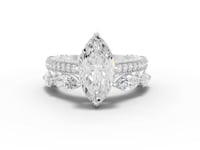 4.97 Ct Marquise Solitaire Ring with Pavé Bands Set 2.50 Ct Center
