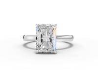 2.61 Ct Radiant Solitaire Lab Diamond Hidden Halo Solitaire Ring 2.5 Ct Center