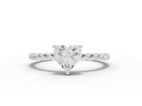 1.00 Ct Heart Solitaire With Twist Ring
