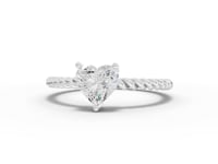 1.00 Ct Heart Solitaire Lab Diamond Twist Ring 1.00 Ct Center Stone