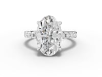 4.30 Ct Oval Solitaire Lab Diamond Accent Ring 4.00 Ct Center