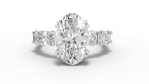3.92 Ct Oval Solitaire Lab Diamond Accent Ring 3.00 Ct Center