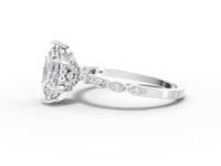 1.28 Ct Marquise Lab Diamond Hidden Halo Accent Ring 1.00 Ct Center