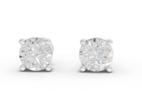 0.50 Ct Each Classic Diamond Stud Earrings Prong Setting 0.50 Ct Center
