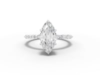 1.82 Ct Marquise Solitaire Lab Diamond Hidden Halo Pavé Ring 1.50 Ct Center