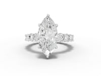 6.94 Ct Marquise Solitaire Lab Diamond Hidden Halo Accent Ring 4 Ct Center