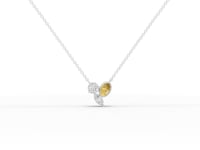 2.50 Ct Lab Grown Diamond Oval Citrine Cluster Pendant Necklace