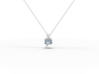 1.11 Ct Aquamarine Diamond Pendant March Birthstone Necklace