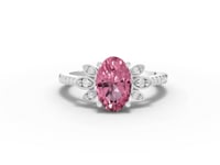 1.64 Ct Oval Tourmaline Halo Ring 1.5 Ct Center