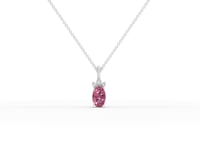 1.51 Ct Pink Tourmaline Diamond Pendant with Accent Diamonds Center 1.00 Ct