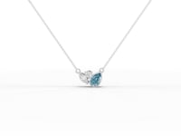 2.82 Ct March Birthstone Aquamarine Lab Diamond Pendant Necklace