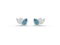 5.64 Ct Aquamarine Pear & Marquise Lab Diamond Earrings