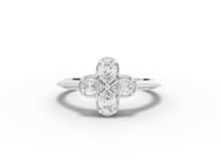 0.60 CT Pear Floral Lab Diamond Cluster Ring