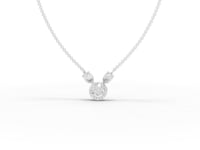 1.75 Ct Round April Birthstone Diamond Halo Pendant Necklace 1.00 Ct Center