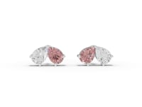 1.00 Ct Pear Pink Tourmaline Two-Stone Stud Earrings