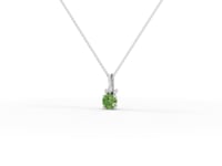 1.54 Ct Round Lab Diamond Emerlad Pendant Nature Inspired Leaf Style 1.50 Ct Center