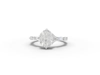 1.66 Ct Oval Solitaire Lab Diamond Accent Ring 1.50 Ct Center
