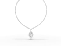 21.03 Ct Marquise Halo Drop Lab Diamond Necklace with Tennis Chain 5.00 Ct Center