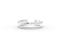 0.11 Ct Open Wrap Crossover Pavé Lab Diamond Ring