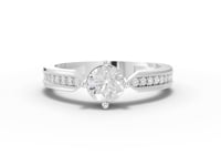 0.62 CT Round Solitaire Lab Grown Diamond with Channel Pavé Band 0.50 CT Center, video