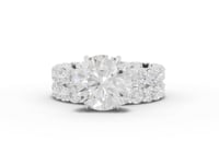 6.97 Ct Round Lab Diamond Full Eternity Ring with Hidden Halo 3.00 Ct Center