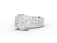 7.97 Ct Round Lab Diamond Full Eternity Ring with Hidden Halo 4.00 Ct Center