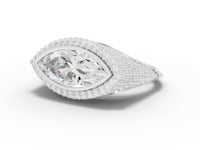 4.35 Ct Marquise Solitaire Lab Diamond Micro Pavé Halo Ring 2.00 Ct Center