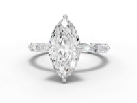 2.87 Ct Marquise Lab Diamond Full Eternity with Hidden Halo Ring 2.00 Ct Center