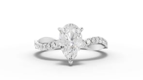 1.17 Ct Pear Lab Diamond Hidden Halo Accent Ring 1.00 Ct Center