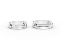 0.012 Ct Round Diamond Couple Wedding Band