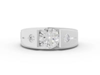 1.12 Ct Round Brilliant Diamond Cigar Band Ring