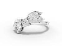 1.62 Ct Pear and Marquise Diamond Bypass Ring