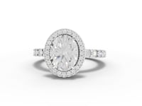 4.18 Ct Hidden Halo Oval Diamond Eternity Ring