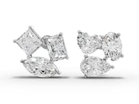 6.00 Ct Fancy Diamond Cluster Stud Earrings