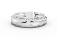 0.45 Ct Faceted Diamond Wedding Band