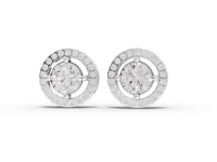 2.45 Ct Round Halo Lab Diamond Stud Earrings