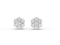0.49 Ct Round Cluster Flower Stud Earrings