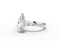 1.73 Ct Marquise Solitaire with Baguette Diamond Band