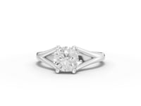 1.00 Ct Modern Split Shank Round Solitaire Ring