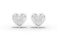 0.67 Ct Heart Shape Cluster Diamond Stud Earrings