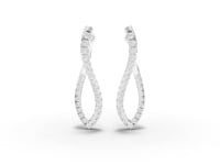 0.68 Ct Twisted Diamond Drop Hoop Earrings