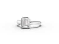 1.00 Ct Emerald Solitaire Bezal Set Ring