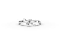 0.041 Ct Round Diamond Barbed Wire Ring