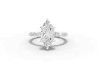 2.64 Ct Marquise With Side Diamond Engagement Ring