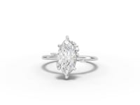 1.52 Ct Marquise Solitaire with Side Diamond Ring