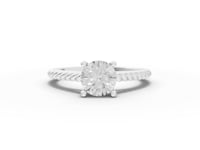 1.00 Ct Round Diamond Rope Band Solitaire Ring