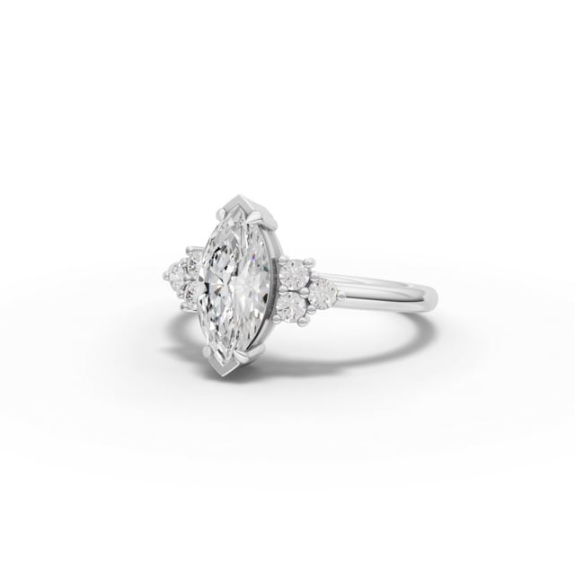 1.18 Ct Marquise With Side Stone Ring