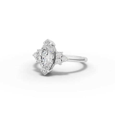 1.18 Ct Marquise With Side Stone Ring